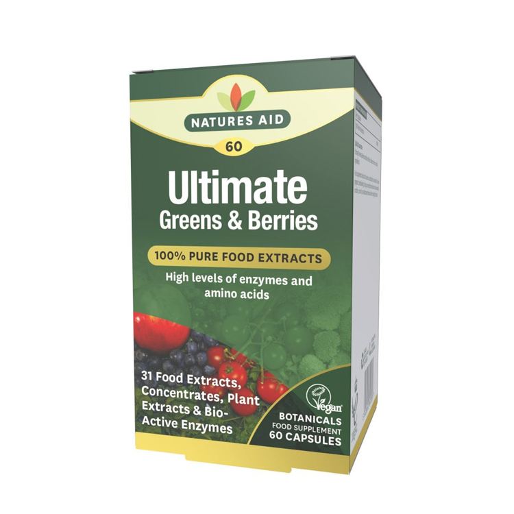 Natures Aid Organic Ultimate Greens & Berries 60 caps